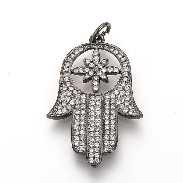 Brass Micro Pave Cubic Zirconia Pendants