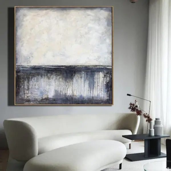 Extra Large Abstract Oil Gray Paintings On Canvas Grey Black Fine Art Wall Art | DARK TO LIGHT