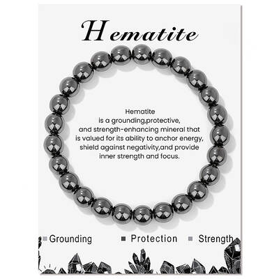 SyntheticHematite Beaded Stretch Bracelets