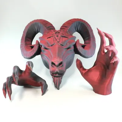 Wall-mounted Baphy head and hands