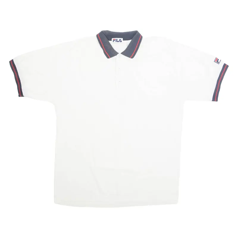 FILA Mens Polo Shirt White L