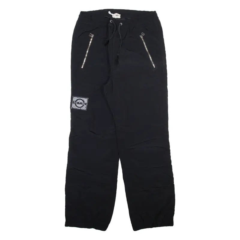 D-BASE Mens Trousers Black Relaxed Tapered W34 L29