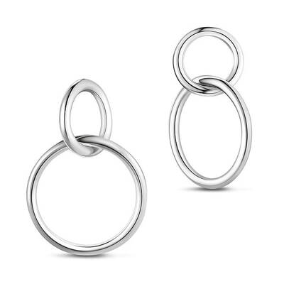 Rhodium Plated 925 Sterling Silver Stud Earrings