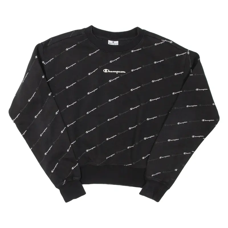 CHAMPION All Over Print Womens Sweatshirt Black M