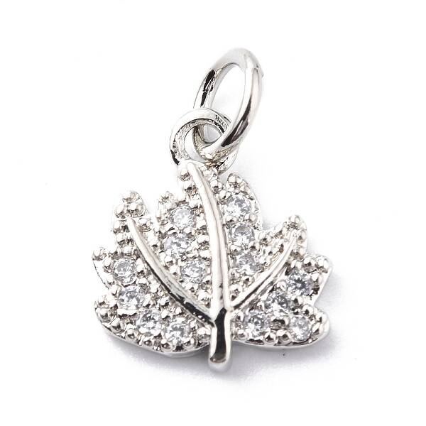 Brass Micro Pave Cubic Zirconia Charms