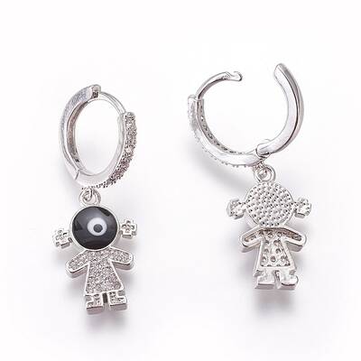 (Jewelry Parties Factory Sale)Brass Cubic Zirconia Hoop Earrings