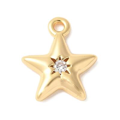 Brass Micro Pave Clear Cubic Zirconia Pendants