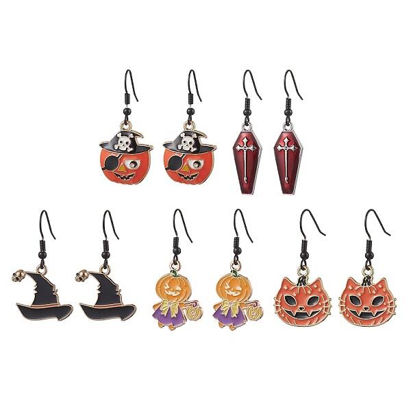 Halloween Alloy Enamel Dangle Earrings