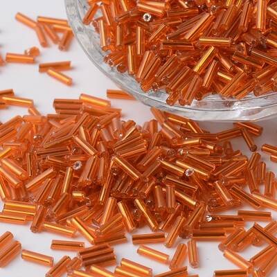 Silver Lined Glass Bugle Beads