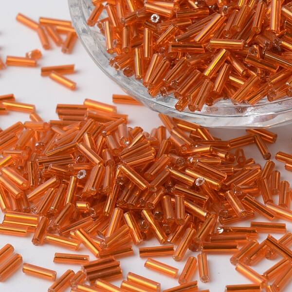 Silver Lined Glass Bugle Beads