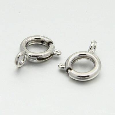 Platinum Color Brass Bolt Spring Ring Necklace End Clasps Great for Jewelry Making
