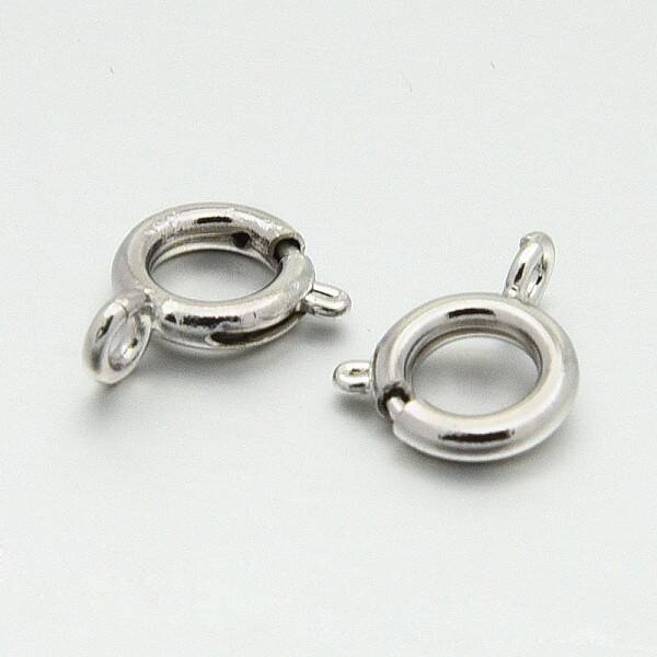 Platinum Color Brass Bolt Spring Ring Necklace End Clasps Great for Jewelry Making