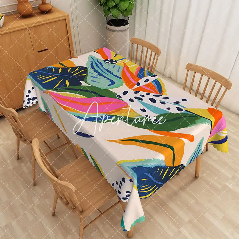Aperturee Vibrant Multicolored Abstract Art Rectangle Tablecloth, 52 x 70 inch, 30.82 USD, rectangle tablecloths, ZJY04927-A