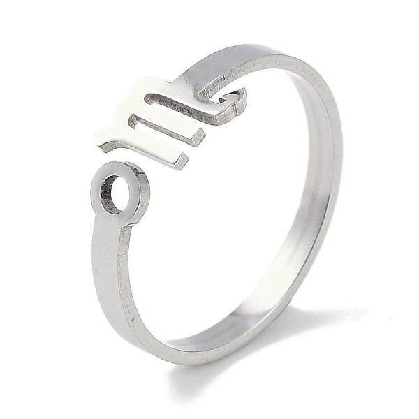 Non-Tarnish Constellations 304 Stainless Steel Open Cuff Ring for Women