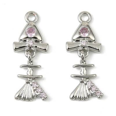 Brass Micro Pave Cubic Zirconia Pendants