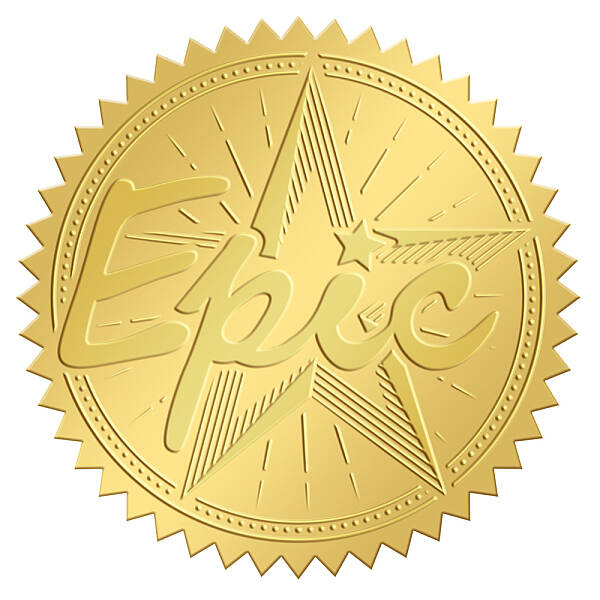 Self Adhesive Gold Foil Embossed Stickers
