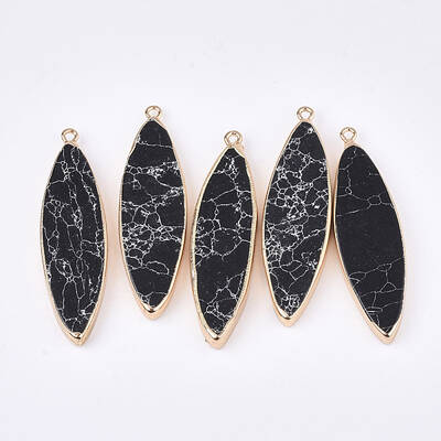 Electroplate Synthetic Turquoise Big Pendants