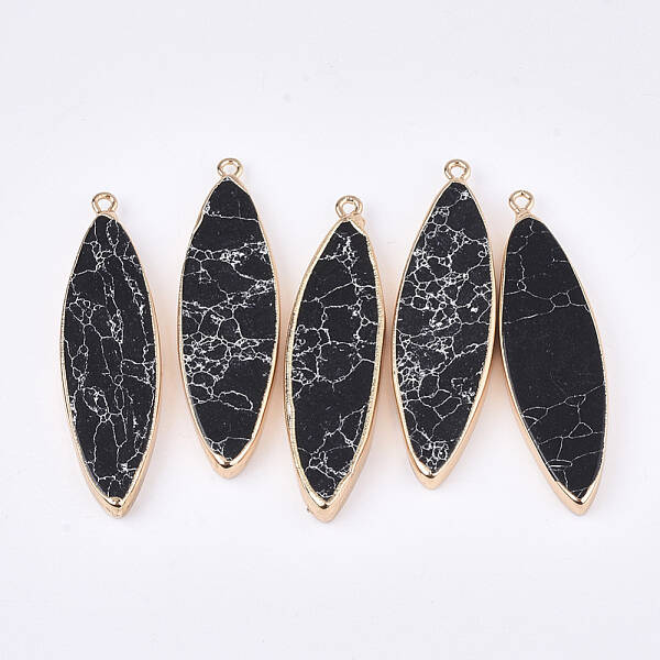 Electroplate Synthetic Turquoise Big Pendants