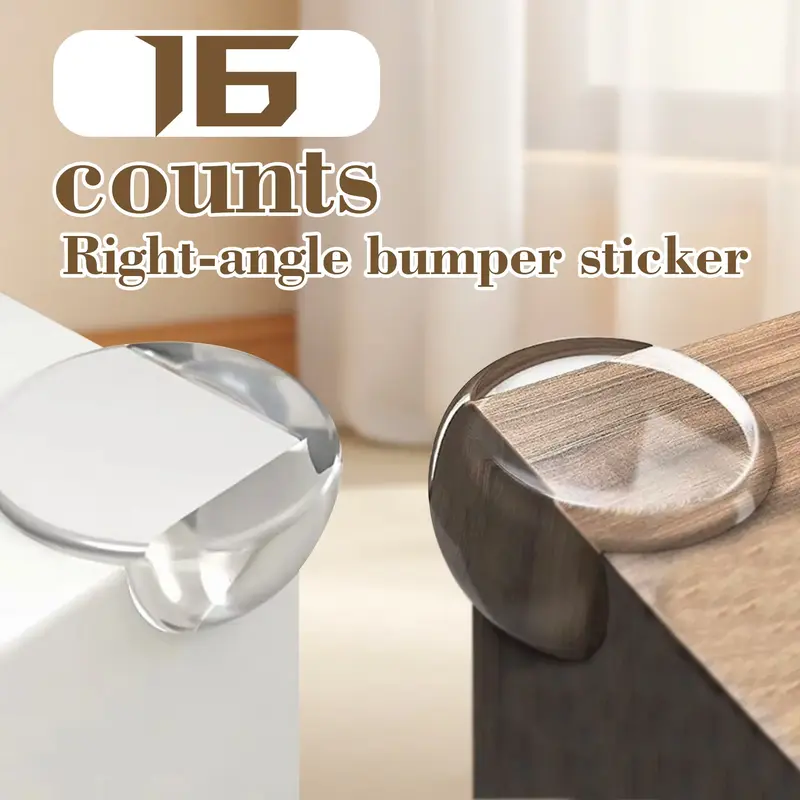 16 Counts Proofing Corner Protector, Clear Furniture Table Corner Safety Cushion, Round Proof Bumper for Covering Sharp Furni...