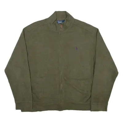 POLO RALPH LAUREN Mens Jumper Green 1/4 Zip Tight Knit XL