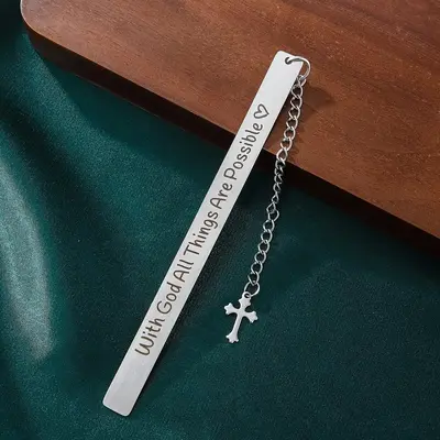Stainless Steel Bookmark, 1 Set Religious Letter Bookmark, Christian Gifts for Friends Family Teacher Lovers