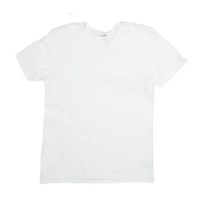PUMA T-Shirt White V-Neck Short Sleeve Womens L