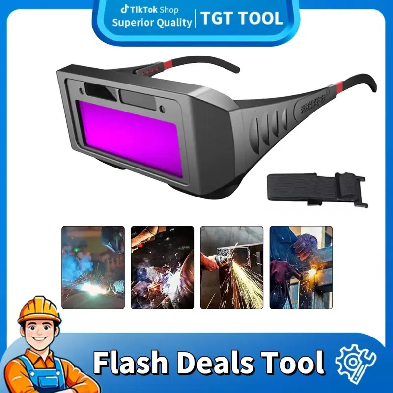 Auto-Darkening Welding Goggles | Adjustable Strap Goggles & 1/24000s Reaction - TIG/MIG/ARC Helmet with Clear Lens*5 Welding ...