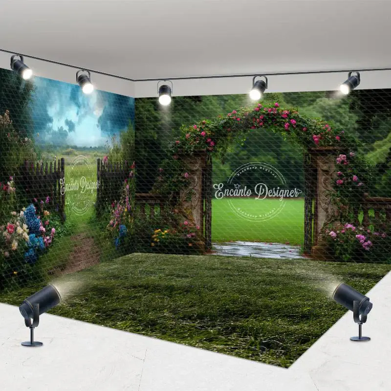 Aperturee Natural Greenery Arch Gate Wedding Room Set Backdrop | Wedding Stage Backdrop | Stage Rustic Wedding Backdrop | Hap...