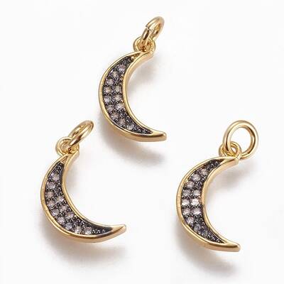 Brass Micro Pave Cubic Zirconia Charms