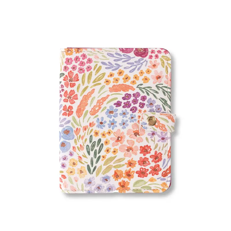 Floral Passport Cover - durable, ecofriendly and made of vegan mushroom leather, perfect travel accessory - 5.5x4.25\