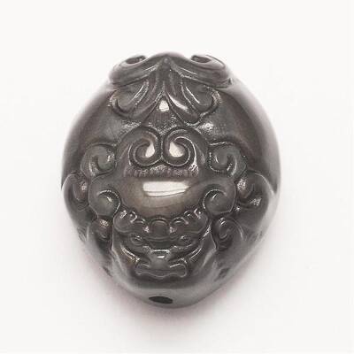 Carved Natural Obsidian Pendants