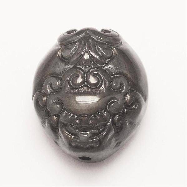 Carved Natural Obsidian Pendants