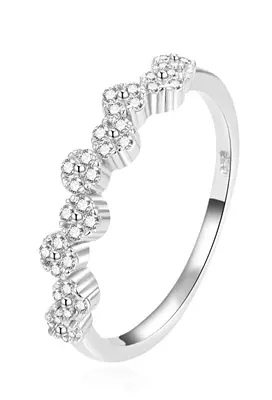 Beneto Silver ring with clear zirconia AGG390 - Circuit: 64 mm