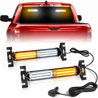 40 LED Emergency Strobe Light Bar, Front/rear windshield visor lights, Dash Safety Warning for Construction, Tow, Plow Trucks...