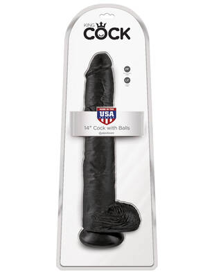 King Cock 14 Cock With Balls - Black