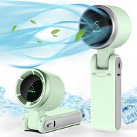 Multifunction Portable Handheld Turbo Fan, 5 Gear Wind Hand Fan, Personal Fan, Portable Rechargeable Pocket Fan, 3 in 1 Folda...