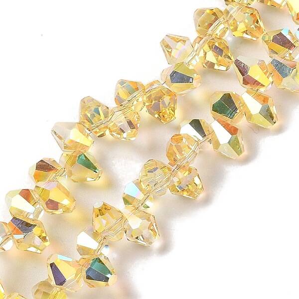 Half Rainbow Plated Electroplate Beads Strands