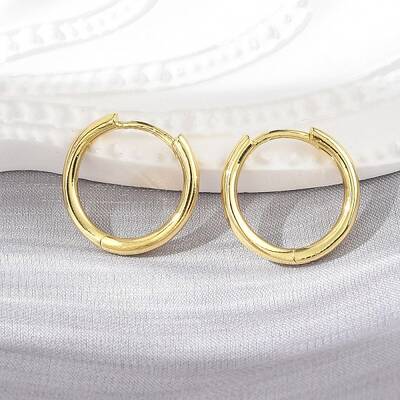 Brass Huggie Hoop Earrings