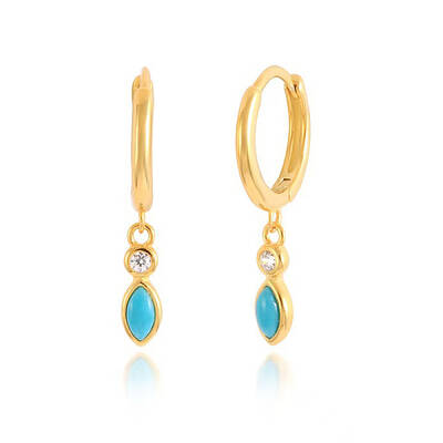 S925 Sterling Silver Teardrop Hoop Earrings