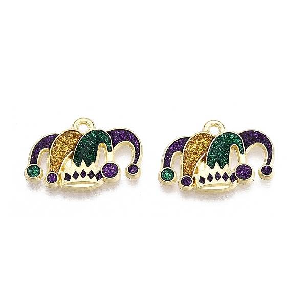 Carnival/Mardi Gras Theme Alloy Enamel & Glitter Powder Pendants