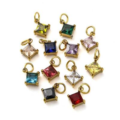 304 Stainless Steel Rhinestone Pendants