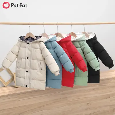 PatPat Toddler/Kid Boy/Girl Hooded Long Quilted Puffer Jacket Coat for Winter Outings & Daily Wear, Multi-Color, Ages 3-9, St...