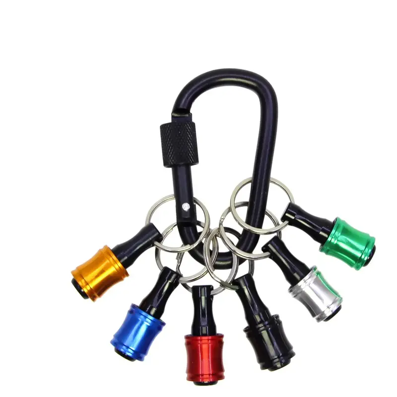 6pcs  Aluminum Alloy Screwdriver Bit HolderLight-Weight Quick-Change ExtensionBar Keychain Drill Screw Adapter Portable Hardw...