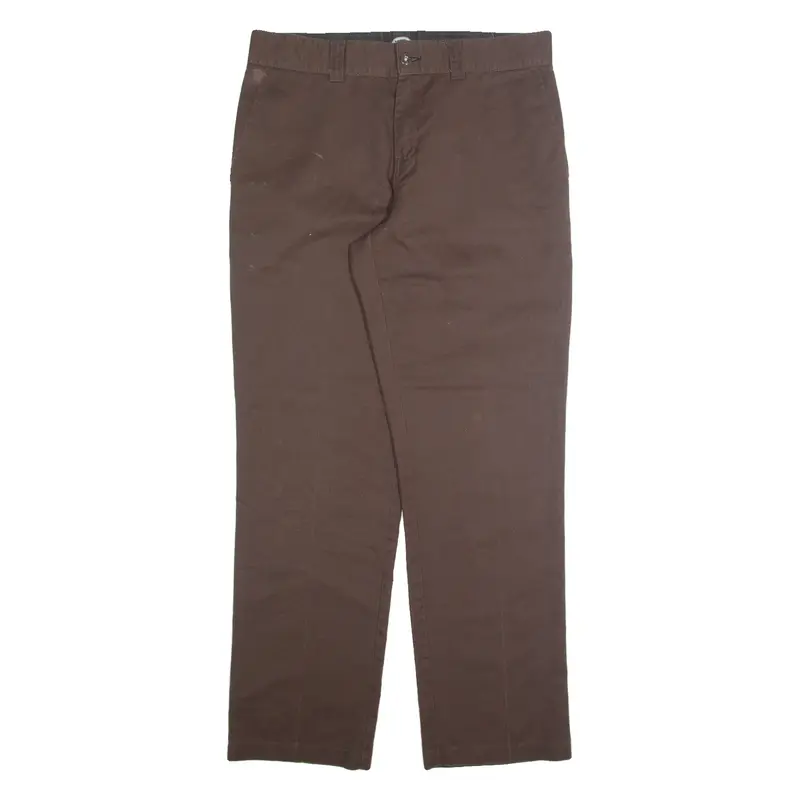 DICKIES Chino Mens Trousers Brown Regular Straight W34 L32