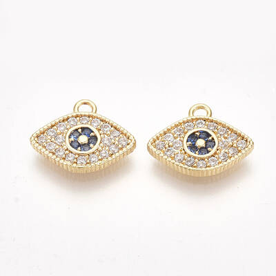 Brass Micro Pave Cubic Zirconia Charms