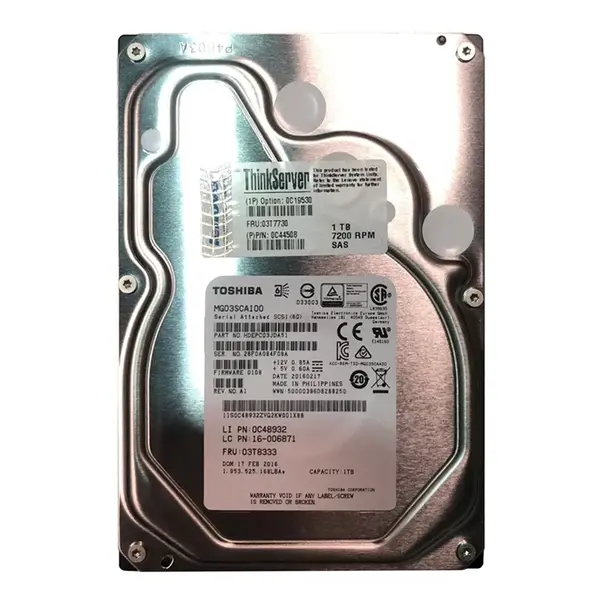 0C44508 Lenovo 1TB 6Gb/s SAS 7200 3.5-inch 64MB Hard Drive