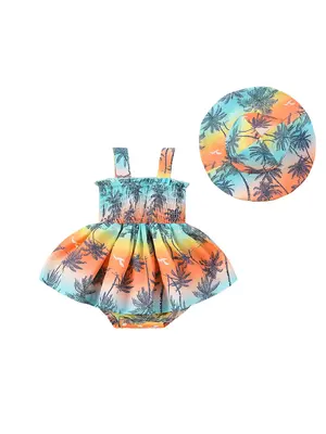 Baby Girl Summer Fashionable and Comfortable Casual Dress and Hat #springtok