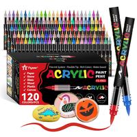 Colorful Acrylic Paint Marker Set, 12/24/36/48/60/72/120 Colors Soft Brush Tip Acrylic Paint Markers Set, Pens for Rock, Wood...