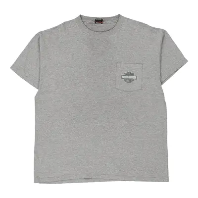 Naples Florida Harley Davidson Graphic T-Shirt - XL Grey Cotton