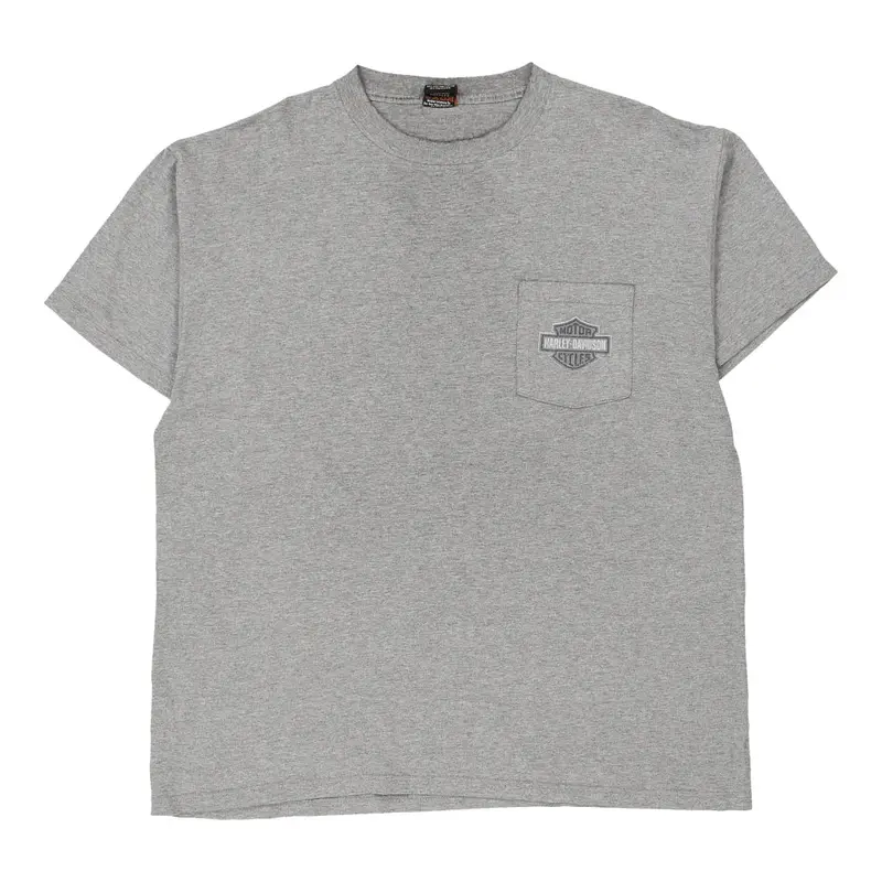 Naples Florida Harley Davidson Graphic T-Shirt - XL Grey Cotton